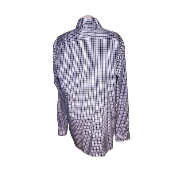 BUGATCHI Men's Blue Tan Long Sleeve Button Up Shirt Size L Large - Picture 2 of 6